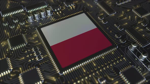 National Flag of Poland on the Operating Chipset