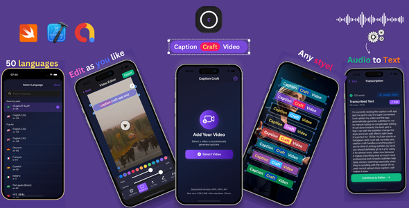 Caption Craft - AI Video Subtitle Generator for iOS