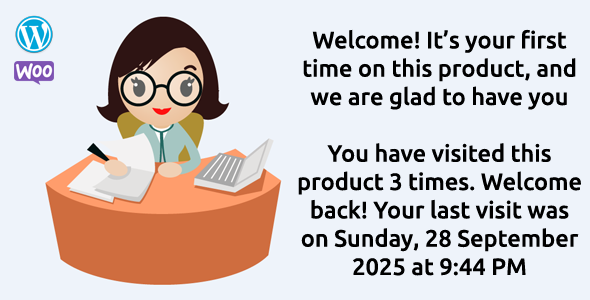 "Your last visit was on ..." - by Receptionist PlugIn for Post, Page, Product