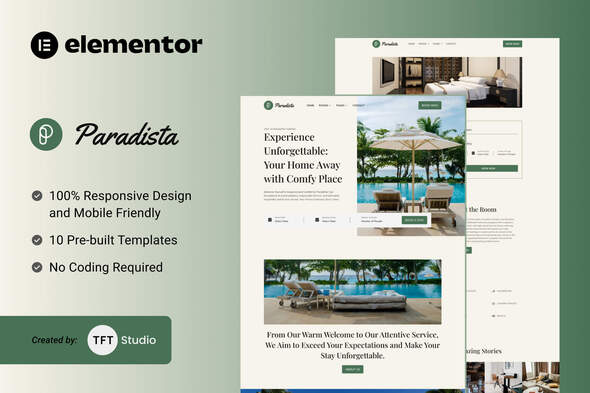Paradista - Luxurious Accommodation Elementor Template Kit