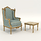 Classic European Style Coffee Table and Armchair 36 - 3DOcean Item for Sale
