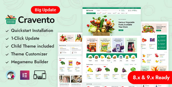 Cravento - Online Grocery Store Prestashop Responsive Theme