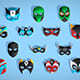 16 Kids Superhero Mask Pack - Cartoon Low Poly - Stylized Face Masks Collection - 3DOcean Item for Sale