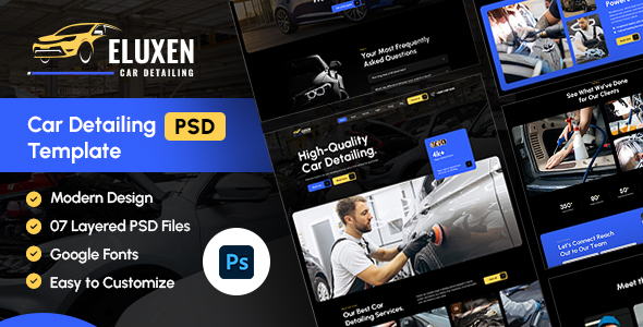 Eluxen - Car Detailing PSD Template