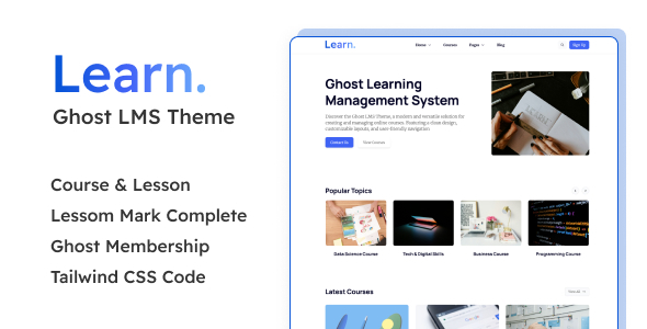Learn - Ghost LMS Theme for Courses and Blog