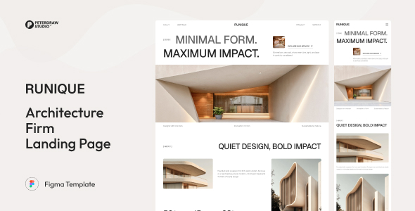 Runique - Architecture Firm Landing Page Figma Template