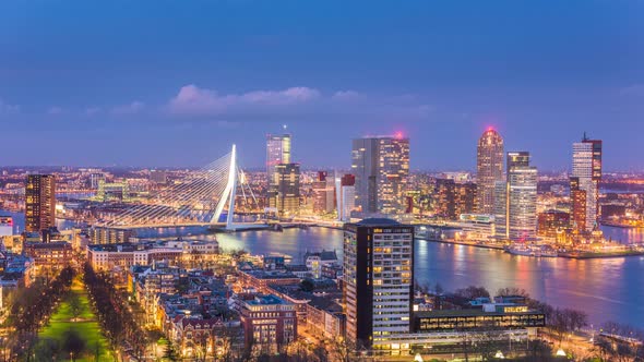 Rotterdam, Netherlands Skyline Time Lapse