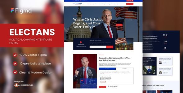 Electans - Political Campaign Figma Template