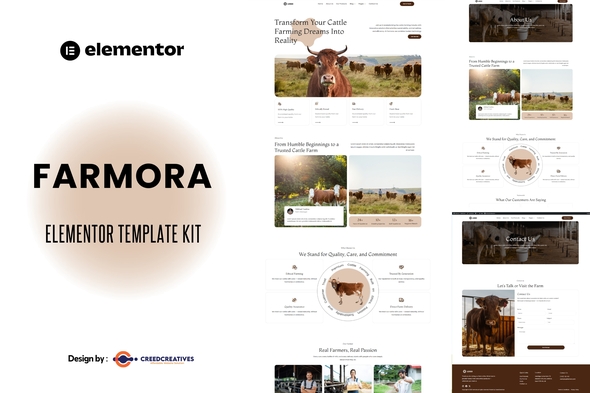 Farmora - Cattle Farm Elementor Template Kit