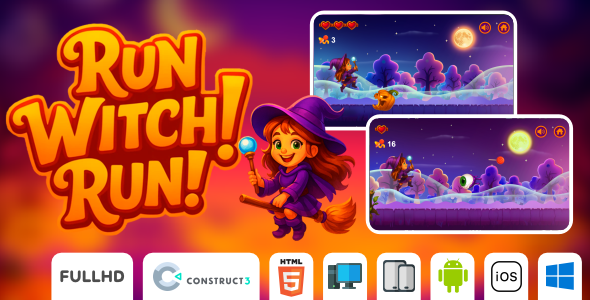Run Witch Run - Endless runner - HTML5 Game (Construct3)