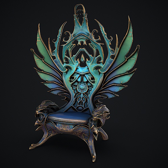 Fantasy Throne 12 Game Ready 3d Model