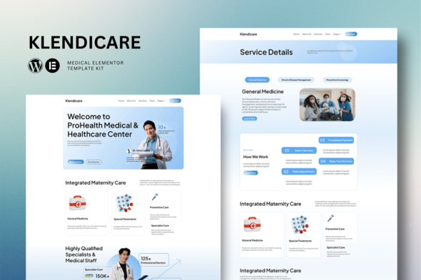 Klendicare - Medical Elementor Template Kit