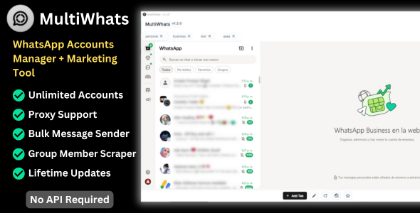 WhatsApp Accounts Manager & Bulk Message with Resale Rights - Marketing Tool