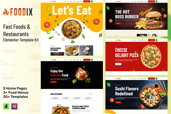 Foodix - Fast Foods & Restaurants Elementor Template Kit