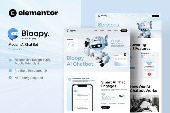 Bloopy - Modern AI Chat Bot Elementor Template Kit
