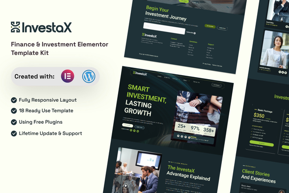 InvestaX - Finance & Investment Elementor Template Kit
