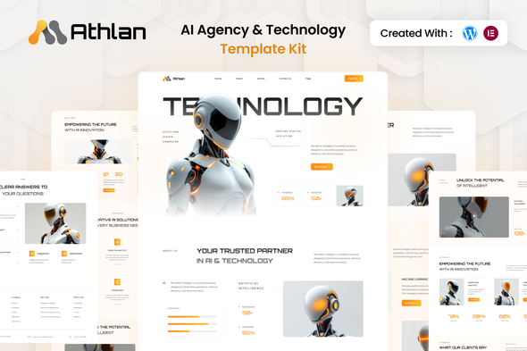 Athlan - AI Agency & Technology Elementor Template Kit