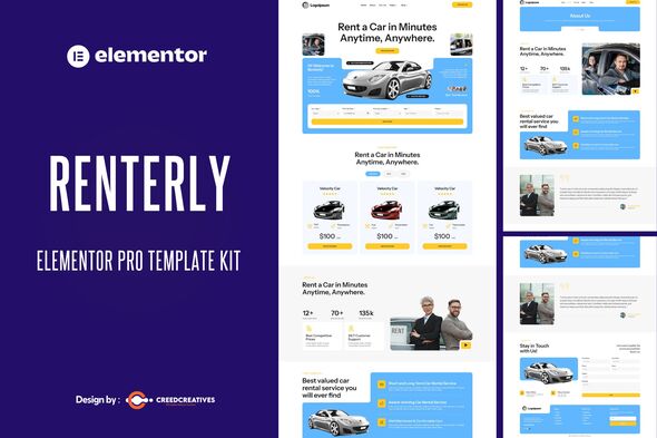 Renterly - Car Rent Elementor Pro Template Kit