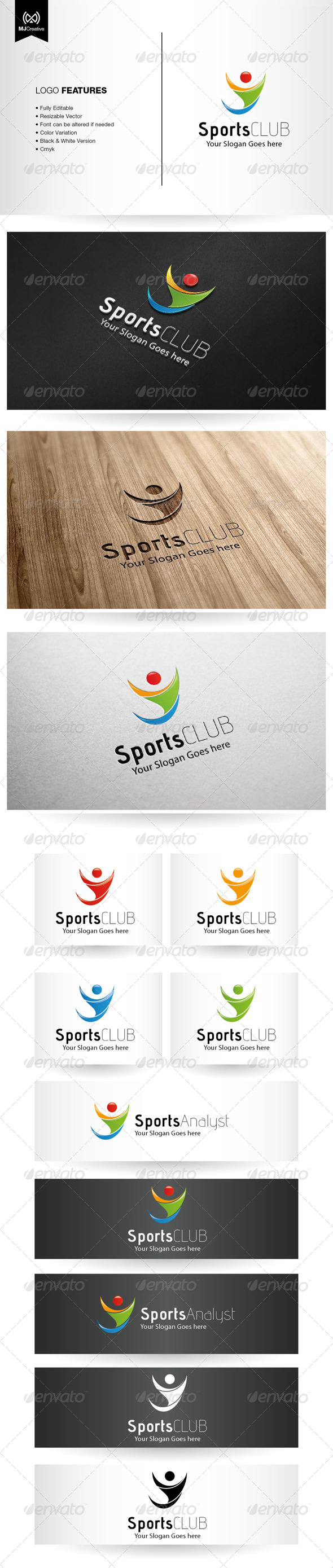 Abstract Human and Sport Logo