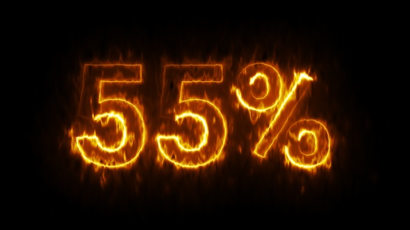 Flaming Sale Animated Banner 55 Percent