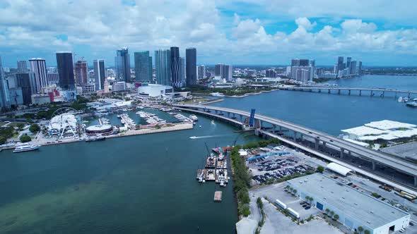 Cityscape Miami Florida United States. Touristic landmark of city.