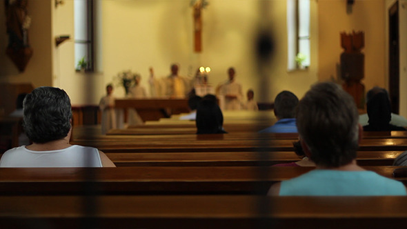 People Attend Religious Service