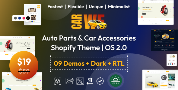 Carwe - Auto Parts & Car Accessories Multipurpose Shopify Theme