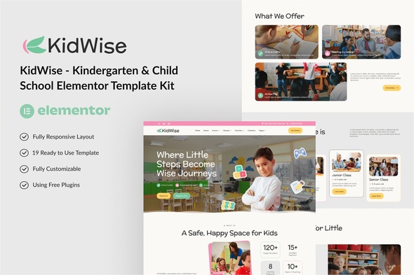 KidWise - Kindergarten & Child School Elementor Template Kit