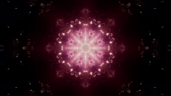 Warm Color Kaleidoscope Light Star Background 4K Loop