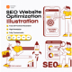 SEO Website Optimization Illustration Pack - GraphicRiver Item for Sale