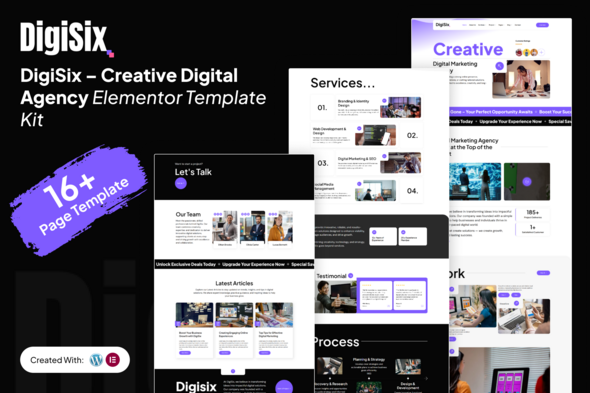 DigiSix– Creative Digital Agency Elementor Template Kit
