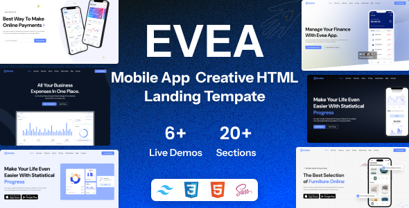 Evea - Tailwind CSS Landing Page Template