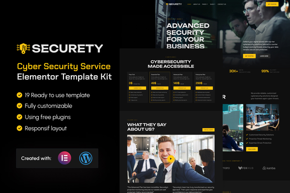 Securety - Cyber Security Service Elementor Template Kit