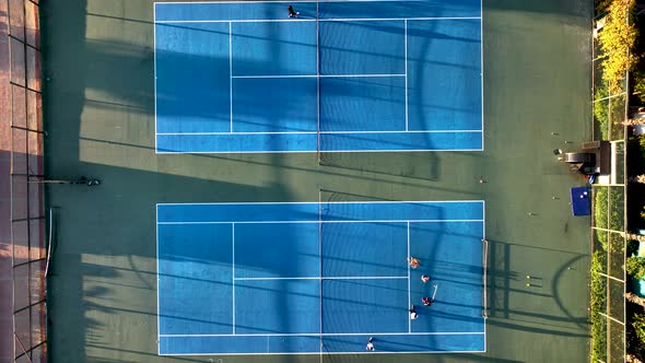 Tenis Court Aerial View 4 K Alanya Turkey