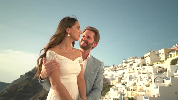 Romantic Couple Afternoon Santorini