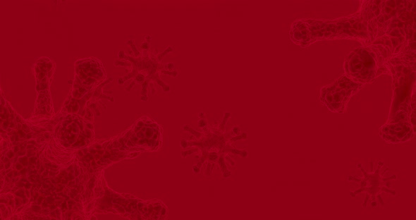 Red Background 3d Simulation of Corona Virus