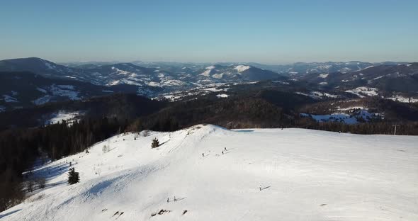 From Great Heigh Fairytale Mountain Landscape Snow Covered Alpine Sharp Peaks