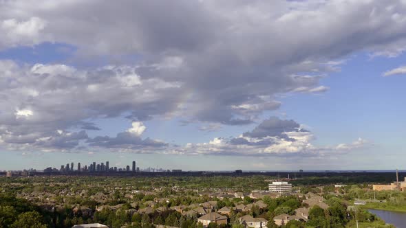 Amazing time-lapse of rainbow and clouds over Mississauga, Canada.