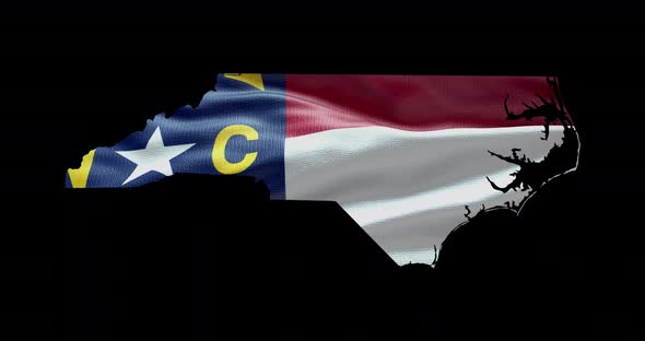 North Carolina state flag waving animation background