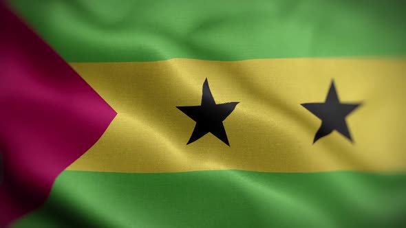 Sao Tome And Principe Flag Textured Waving Front Background HD