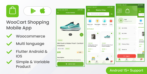 WooCart - Build any woocommerce to mobile app Android & IOS (Flutter)