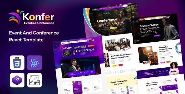 Konfer - React Event Conference & Meetup Template