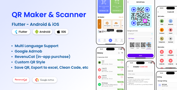Scanovo - Custom QR Maker & Scanner Flutter App