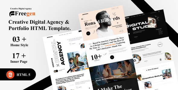 Freegen - Creative Digital Agency & Portfolio HTML Template