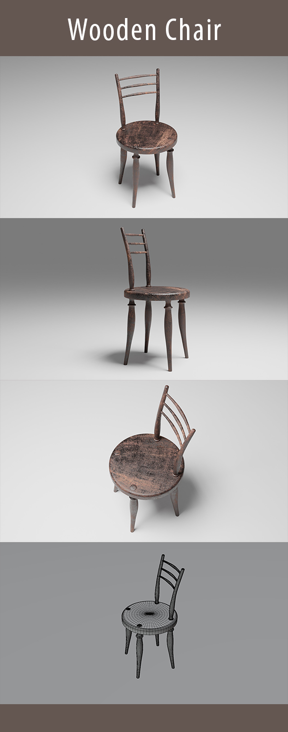 Wooden Chair 3d Model