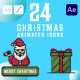 set of christmas icons pack animation video - VideoHive Item for Sale