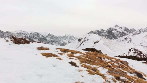 Aerial Landscape of Beautiful Winter Mountains