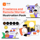 Freelance and Remote Worker Illustration - GraphicRiver Item for Sale