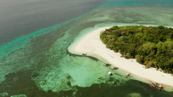 Tropical Island with Sandy Beach
