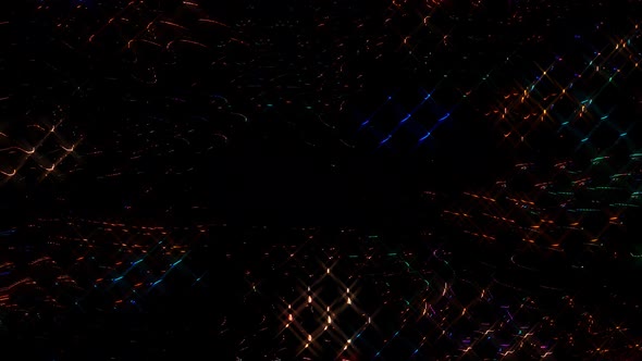 3D Abstract shining bright lines set wave, colorful, black background alt